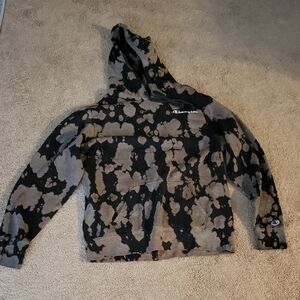 Champion Kids Black and Brown Tie-Dye Hoodie